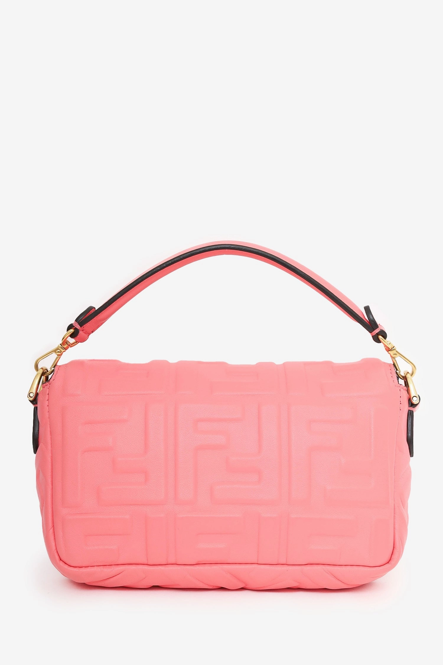 Fendi Pink Nappa Leather Mini Baguette with Strap