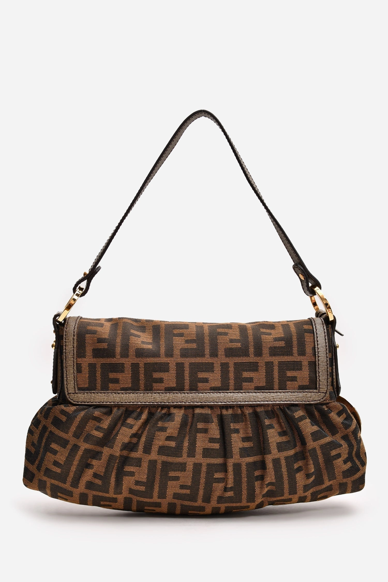 Fendi Vintage Brown Zucca Print Shoulder Bag