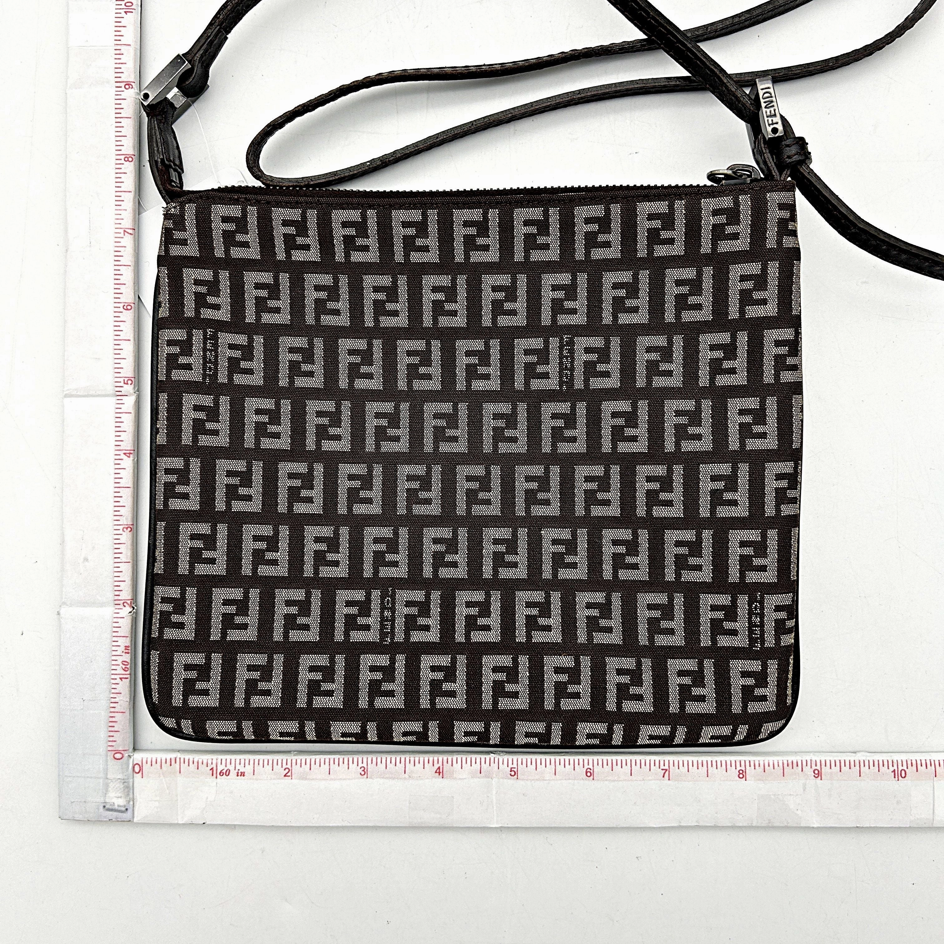 FENDI Zucchino Crossbody Dark Brown fe8830cc