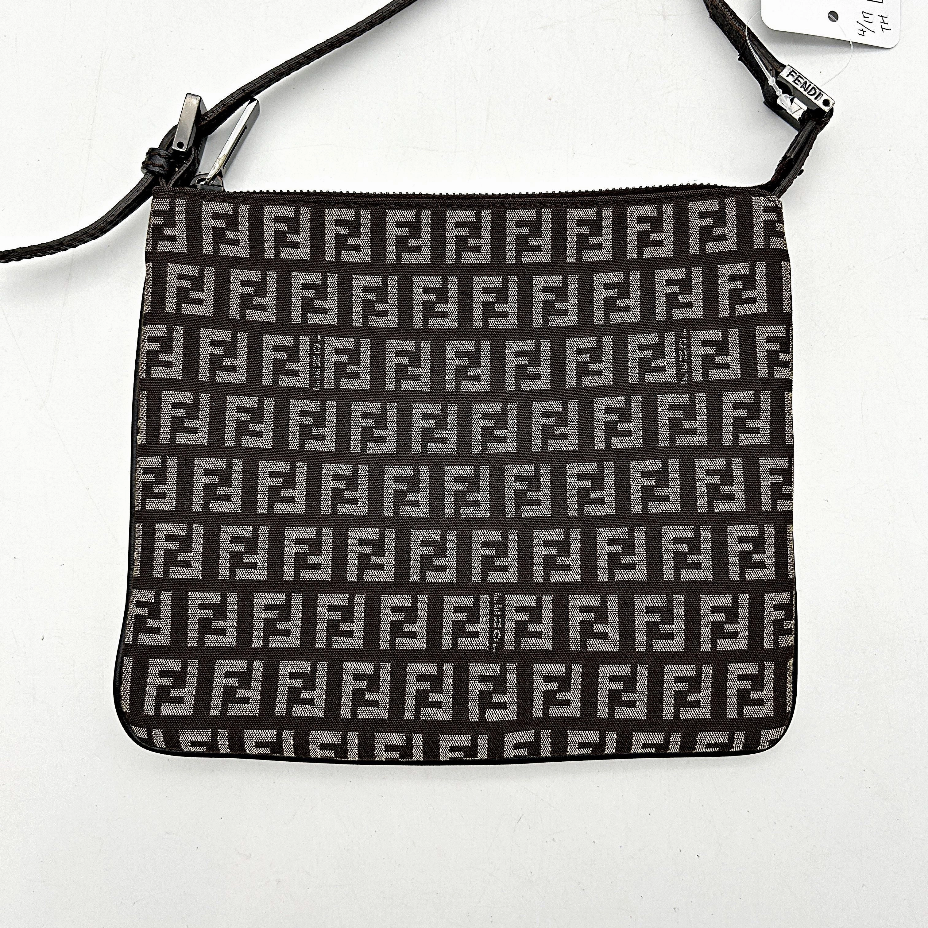 FENDI Zucchino Crossbody Dark Brown fe8830cc