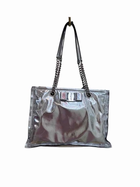 Ferragamo Viva Bow Tote Silver Handbag