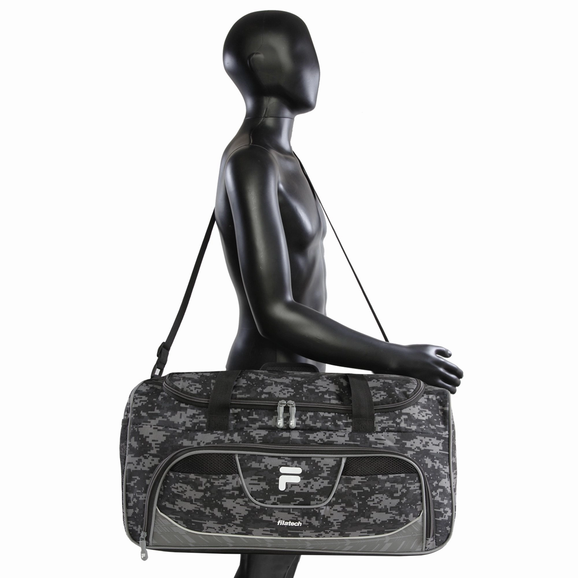 Fila Speedlight Medium Duffel Gym Sports Bag, Grey Digi Camo, One Size