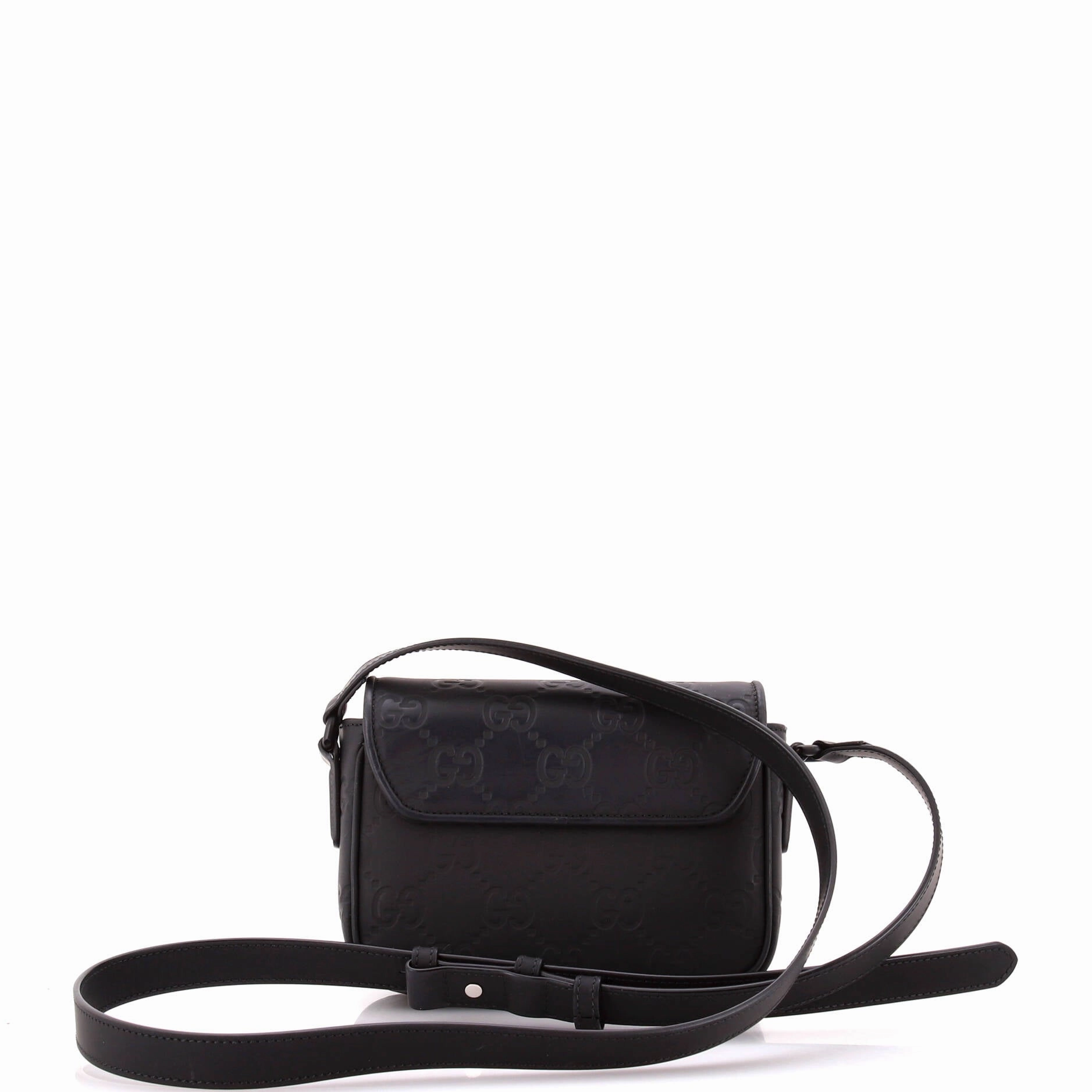 Flap Crossbody Bag GG Rubber Effect Leather Super Mini