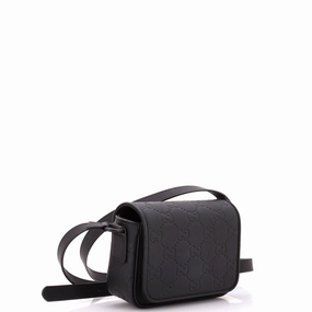 Flap Crossbody Bag GG Rubber Effect Leather Super Mini