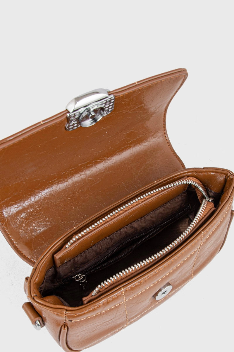 Flap Shoulder Bags BS2115-Brown