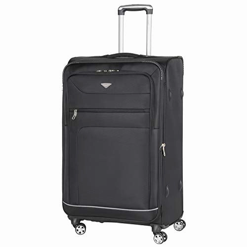 Flight Knight Lightweight 8 Wheel 840D Soft Case Suitcases Maximum Size For Emirates - Large Black FK0034_L