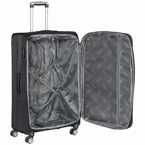 Flight Knight Lightweight 8 Wheel 840D Soft Case Suitcases Maximum Size For Emirates - Large Black FK0034_L