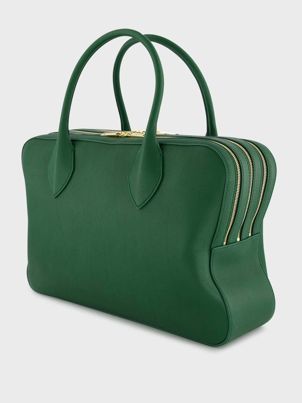 Forest Green Calfskin Leather Top Handle Bag