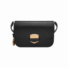 Fossil Lennox Black Leather Crossbody Bag Small