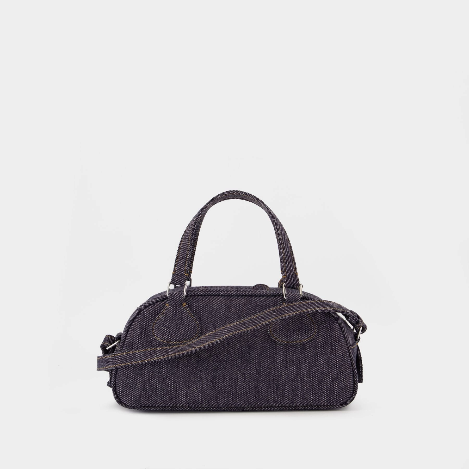 Friday Bowling Baguette Crossbody - Courreges - Leather - Grey