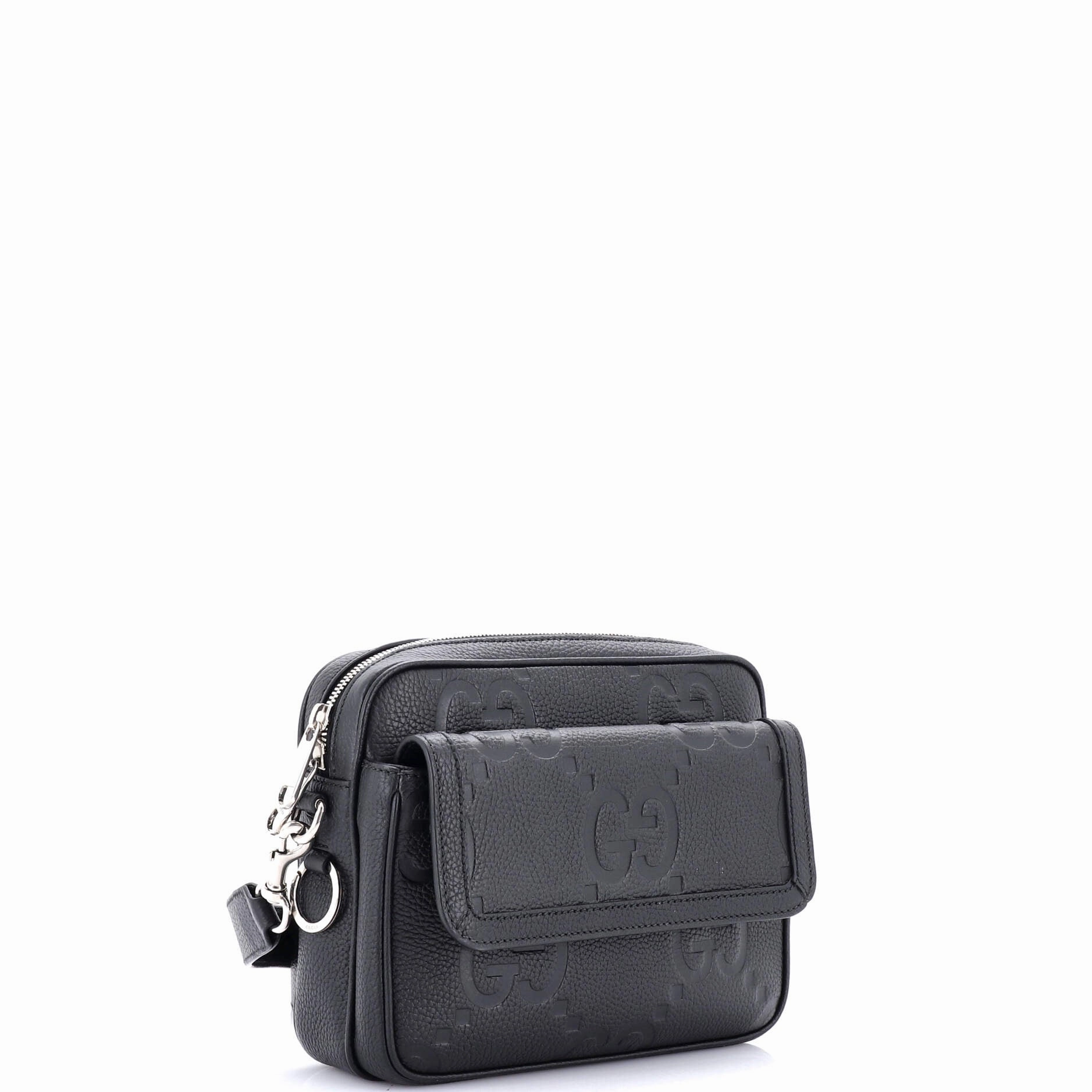 Front Pocket Crossbody Messenger Jumbo GG Embossed Leather Small
