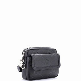 Front Pocket Crossbody Messenger Jumbo GG Embossed Leather Small