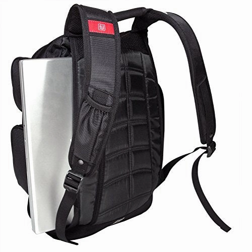 Ful Refugee Laptop Backpack, Holds a 15-Inch Laptop, MP3 Pocket with Headphone Audio Port, Black