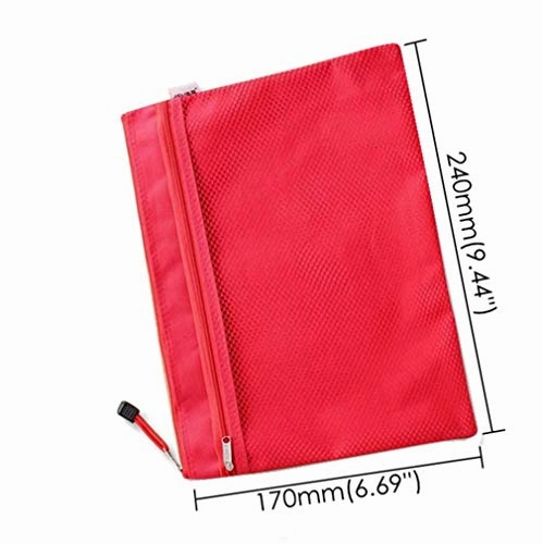 GADIEMKENSD A5 Zip Bags Mesh File Pockets with Waterproof Canvas Pouch Fit for Offices Stationery