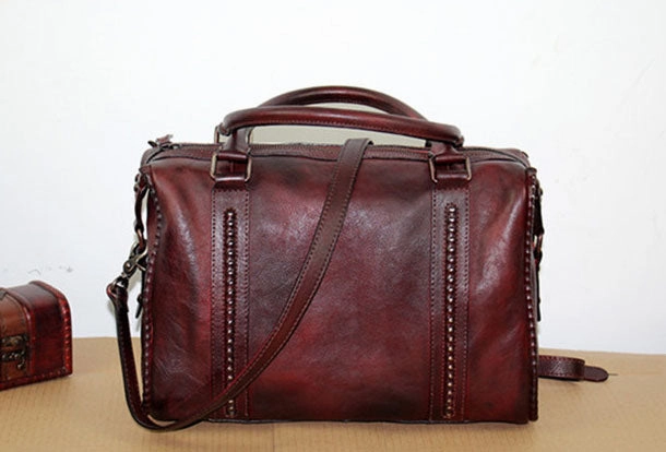 Genuine Handmade Vintage Leather Handbag Shoulder Bag Women Leather Purse
