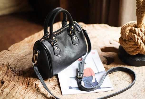 Genuine Leather Handbag Boston Bag Crossbody Bag Shoulder Bag Purse For Women