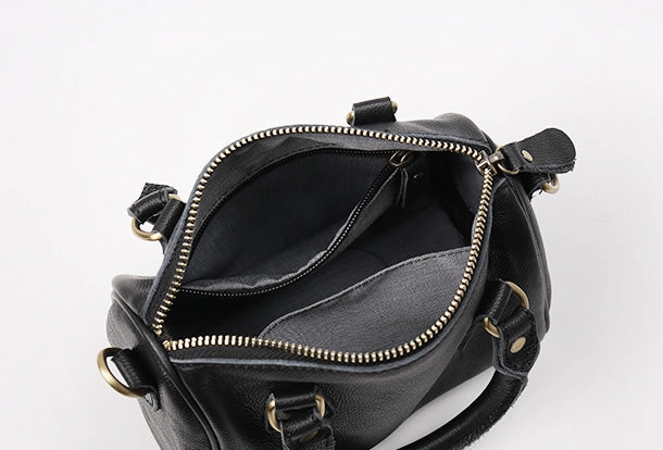 Genuine Leather Handbag Boston Bag Crossbody Bag Shoulder Bag Purse For Women
