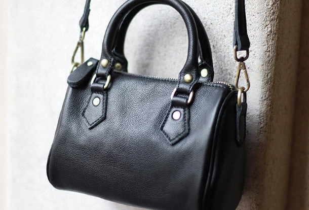 Genuine Leather Handbag Boston Bag Crossbody Bag Shoulder Bag Purse For Women