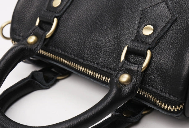 Genuine Leather Handbag Boston Bag Crossbody Bag Shoulder Bag Purse For Women