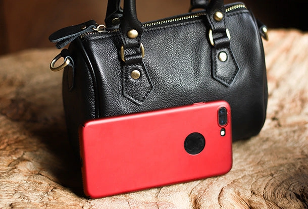 Genuine Leather Handbag Boston Bag Crossbody Bag Shoulder Bag Purse For Women