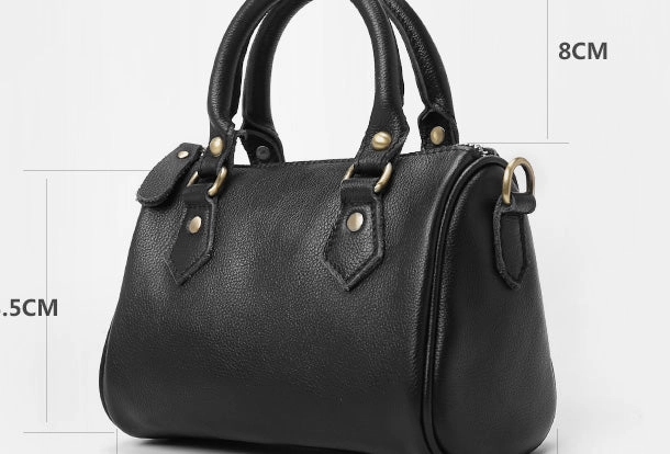 Genuine Leather Handbag Boston Bag Crossbody Bag Shoulder Bag Purse For Women