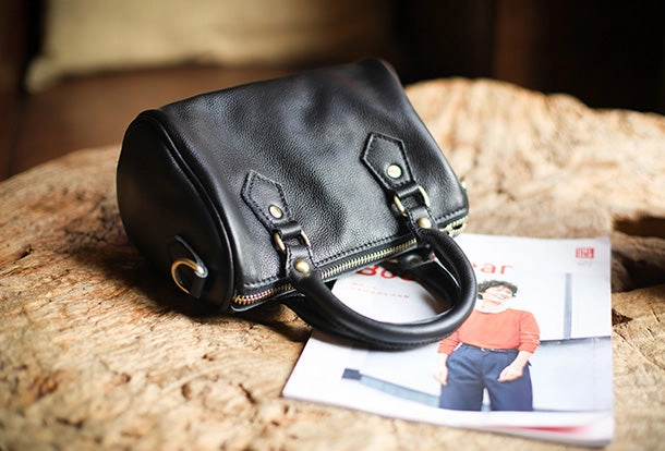 Genuine Leather Handbag Boston Bag Crossbody Bag Shoulder Bag Purse For Women