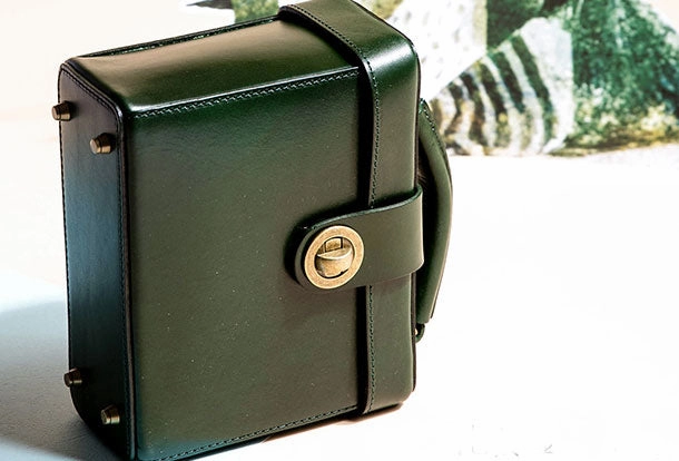 Genuine Leather Handbag Box Cabinet Crossbody Bag Shoulder Bag Purse For Women