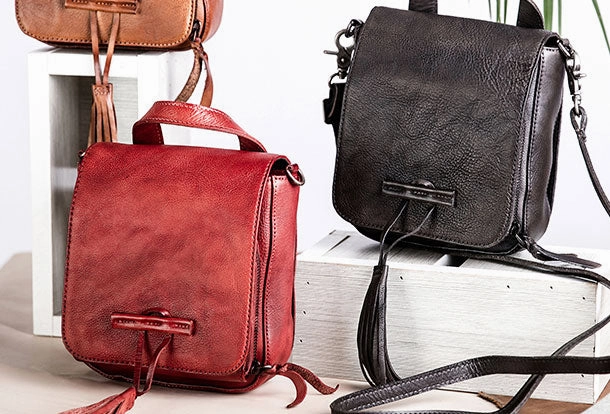Genuine Leather Handbag Tassel Crossbody Bag Shoulder Bag Purse For Women