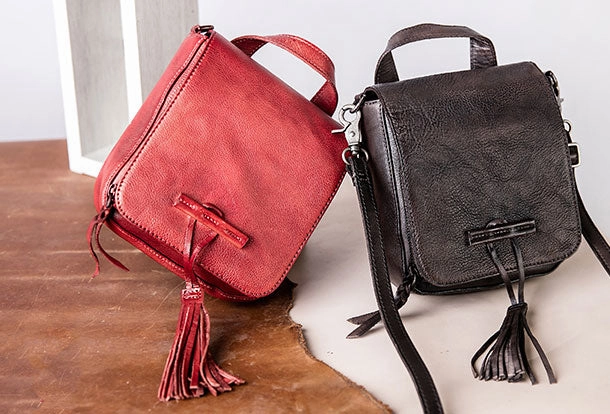 Genuine Leather Handbag Tassel Crossbody Bag Shoulder Bag Purse For Women