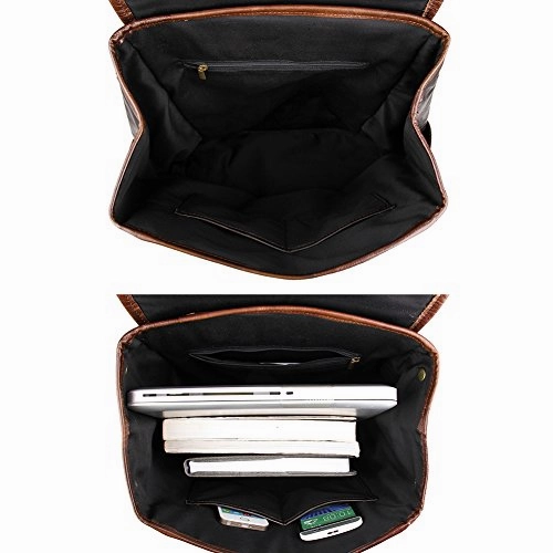 Genuine Leather Laptop Backpack Travel Rucksack Daypack Luggage For Men Women Dark Gray