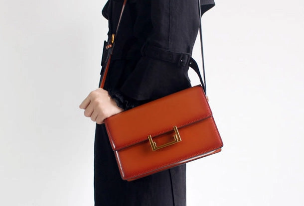 Genuine Leather Saddle Purse Bag Shoulder Bag for Women Leather Crossbody Bag