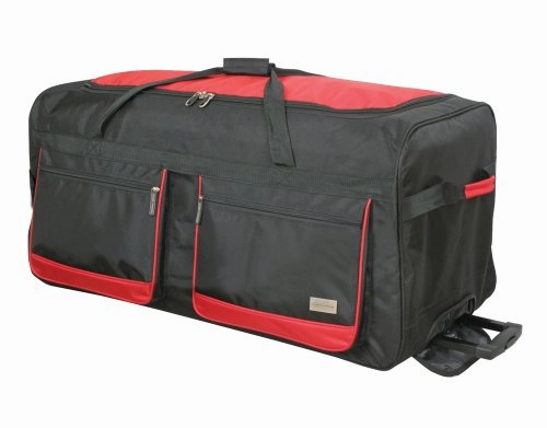 Geoffrey Beene 36 Inch Duffel Wheeler, Black/Red, One Size