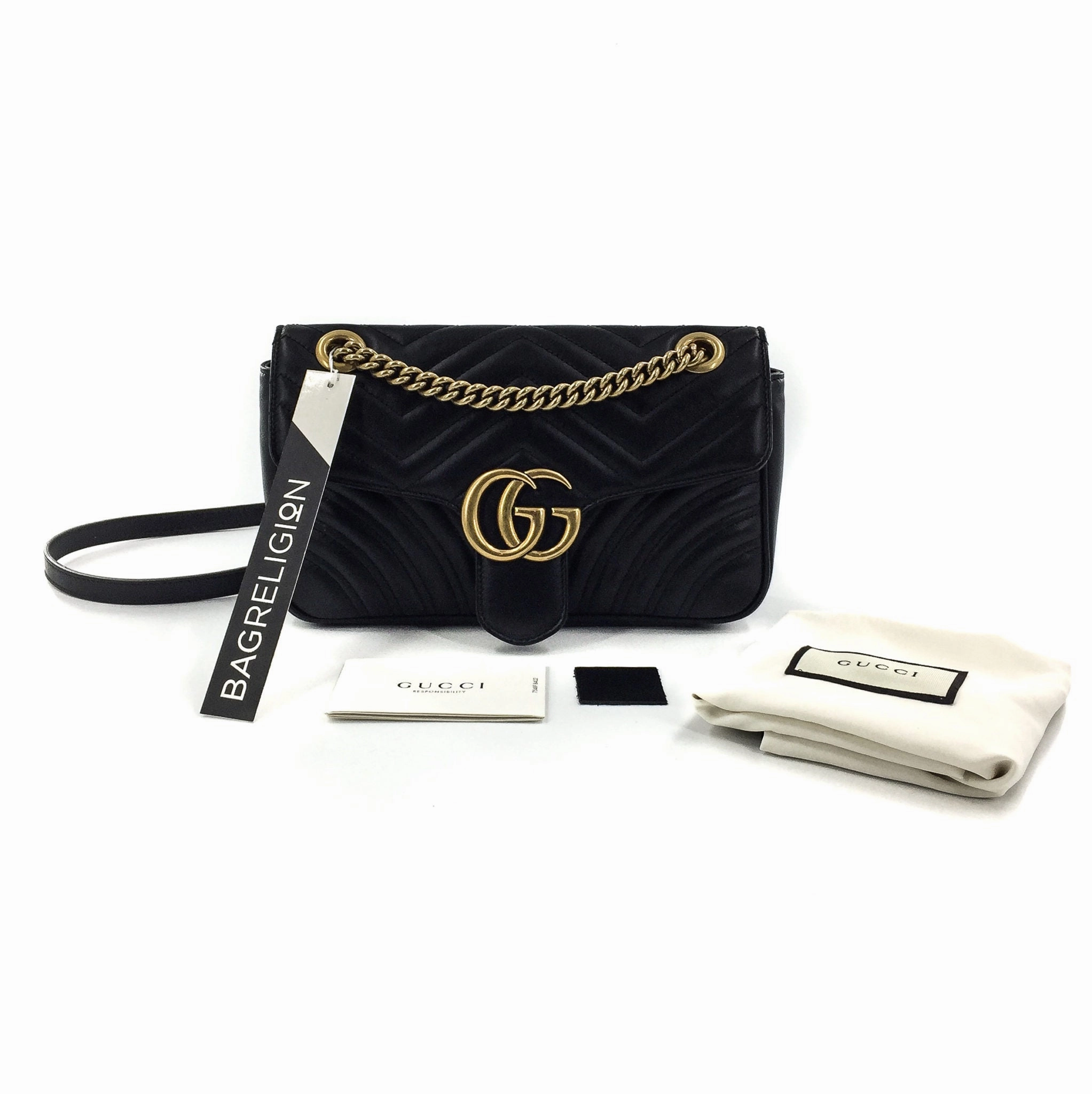 GG Marmont Black Small Matelass Shoulder Bag