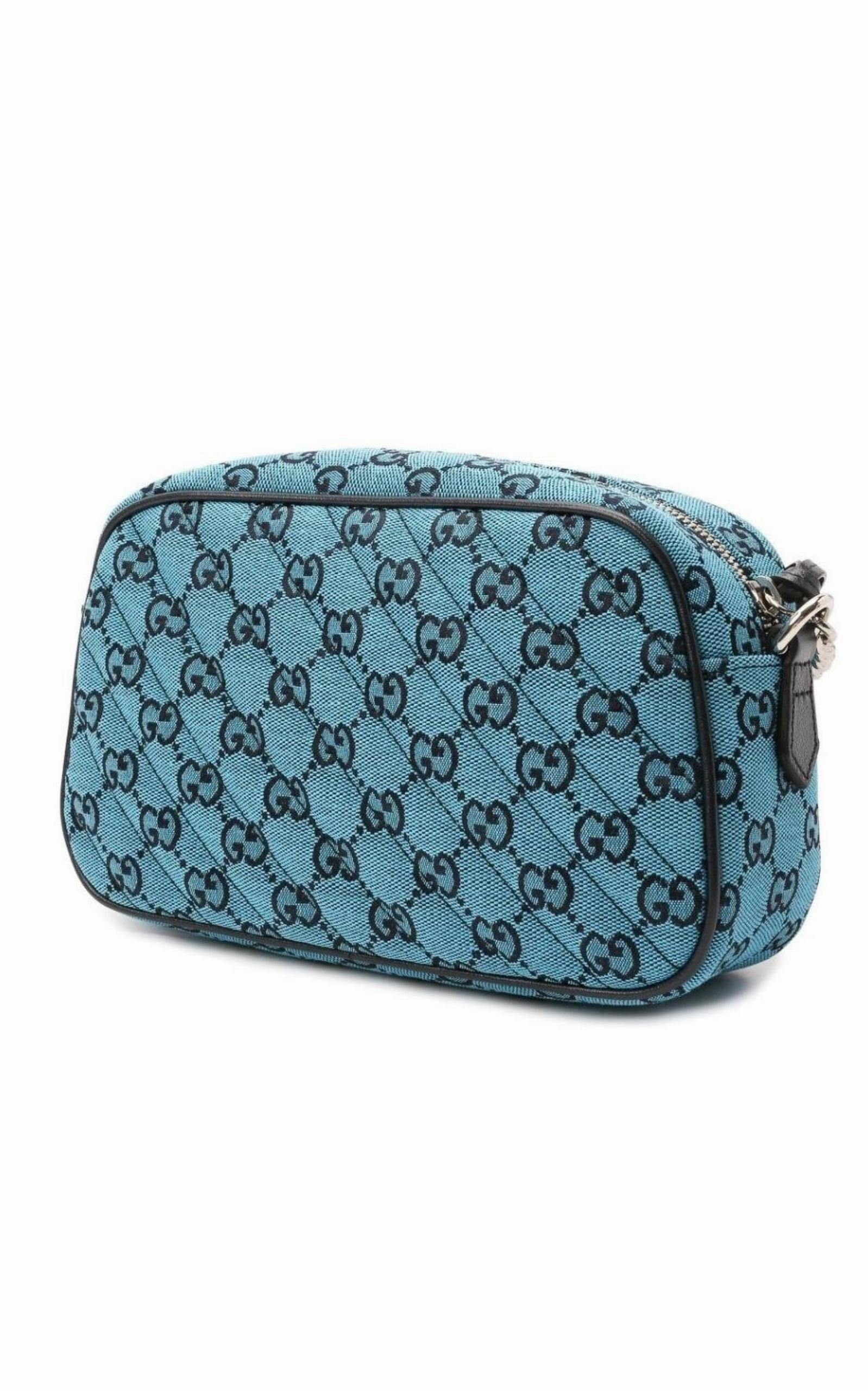 GG Marmont Quilted Crossbody Bag in Blue