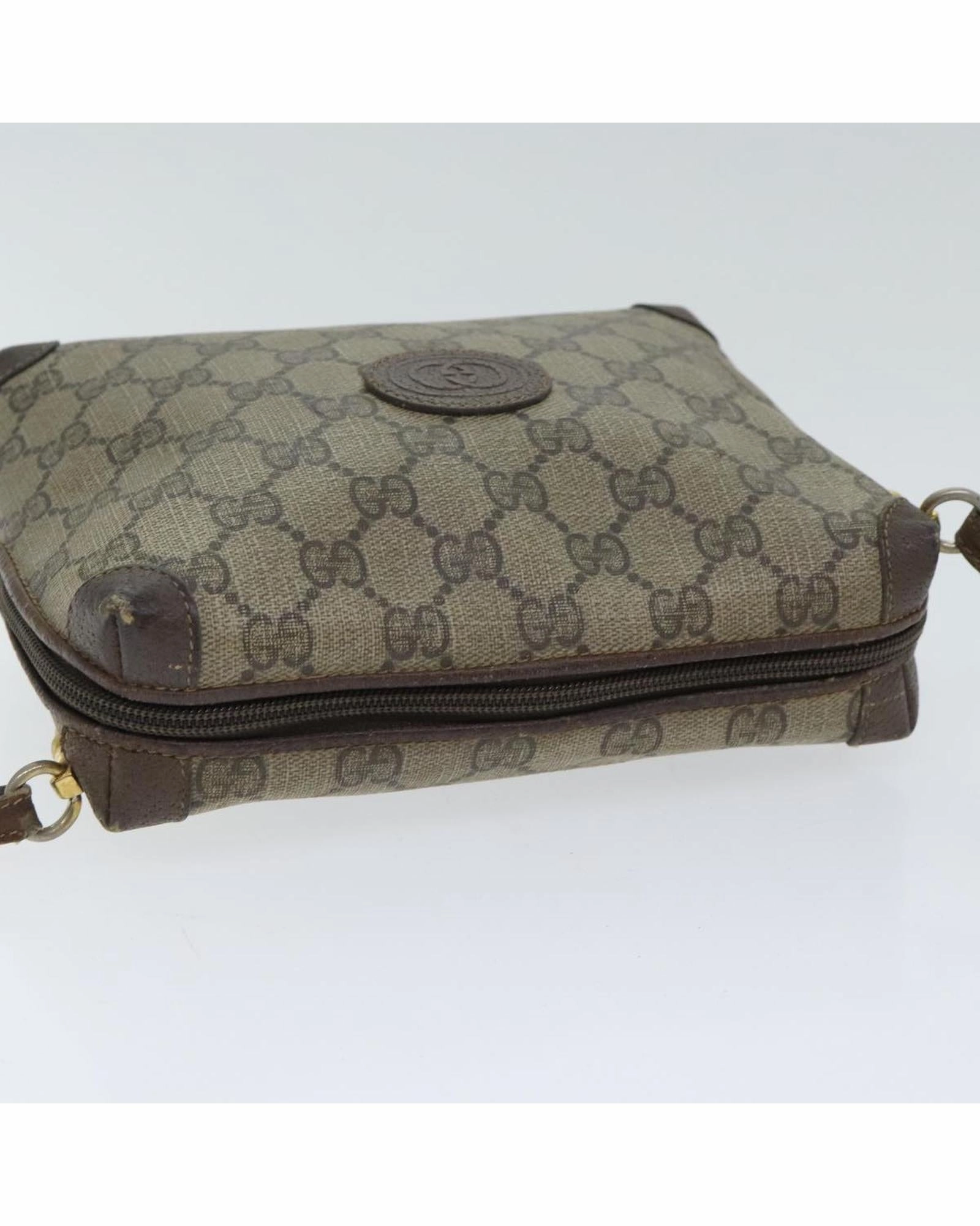 GG Supreme Web Sherry Line Shoulder Bag in PVC with Gold Details