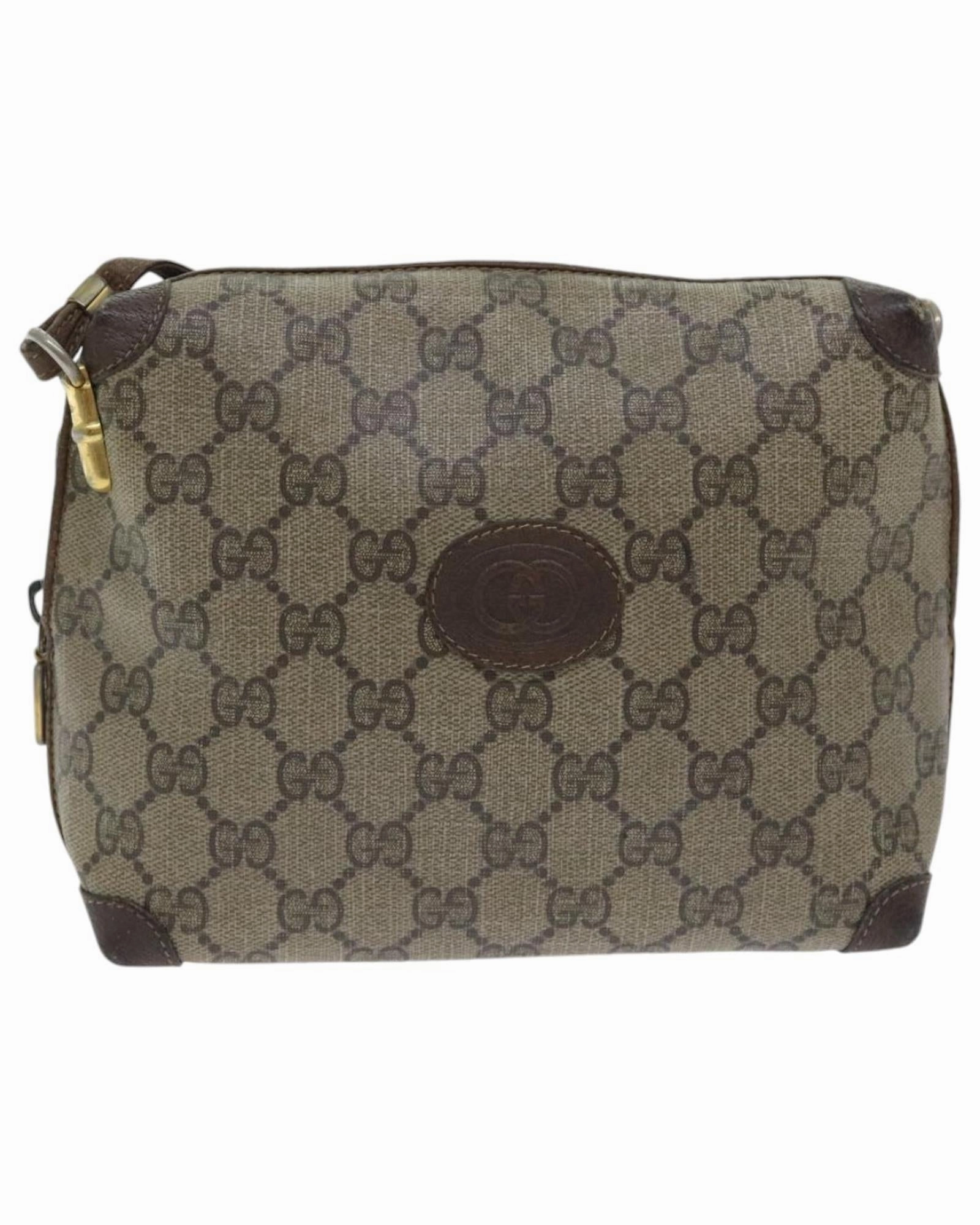 GG Supreme Web Sherry Line Shoulder Bag in PVC with Gold Details