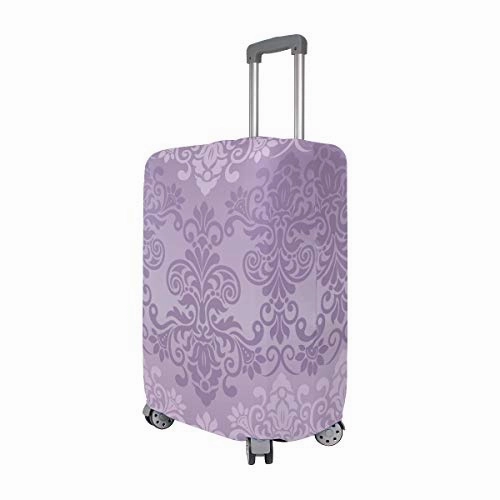 GIOVANIOR Retro Roman Purple Floral Luggage Cover Suitcase Protector Carry On Covers
