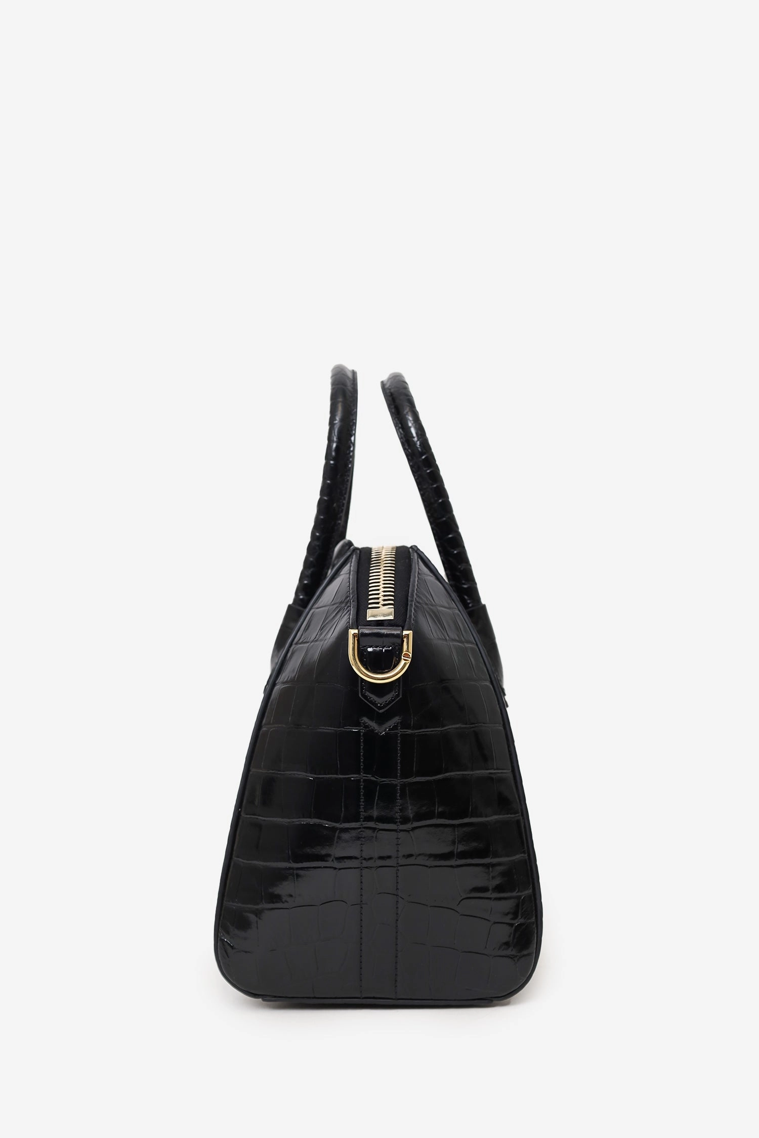 Givenchy Black Croc Embossed Small Antigona Top Handle with Strap