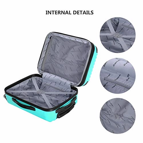 Goplus 20" Abs Carry On Luggage Expandable Hardside Travel Bag Trolley Rolling Suitcase Globalway