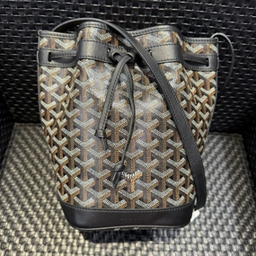 Goyard Black Monogram Bucket Shoulder Bag Medium