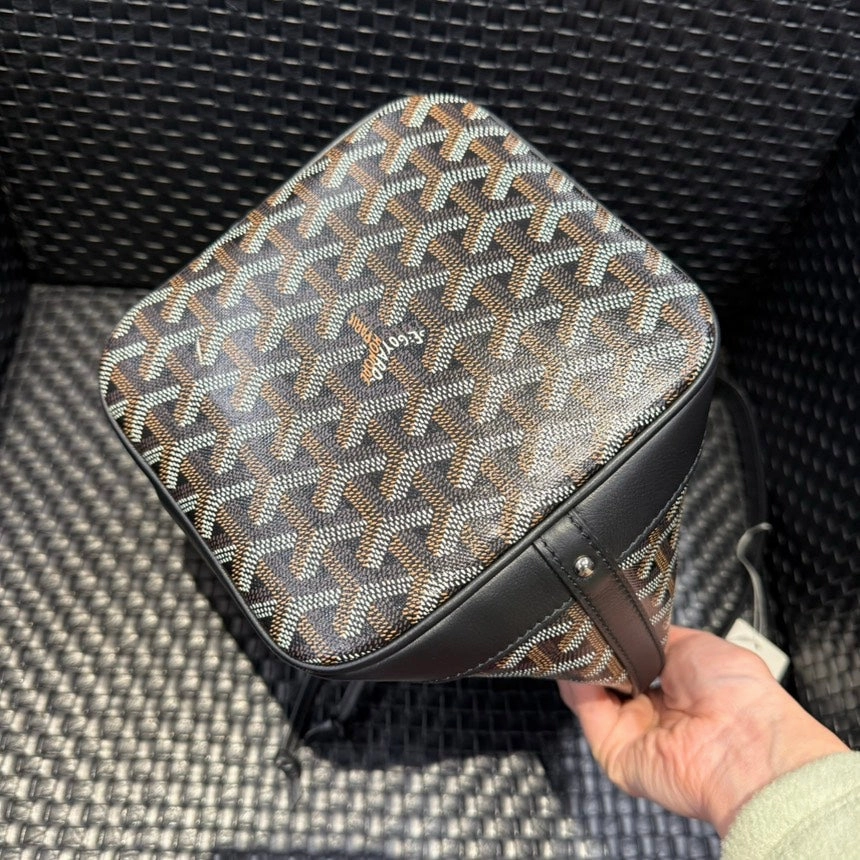 Goyard Black Monogram Bucket Shoulder Bag Medium