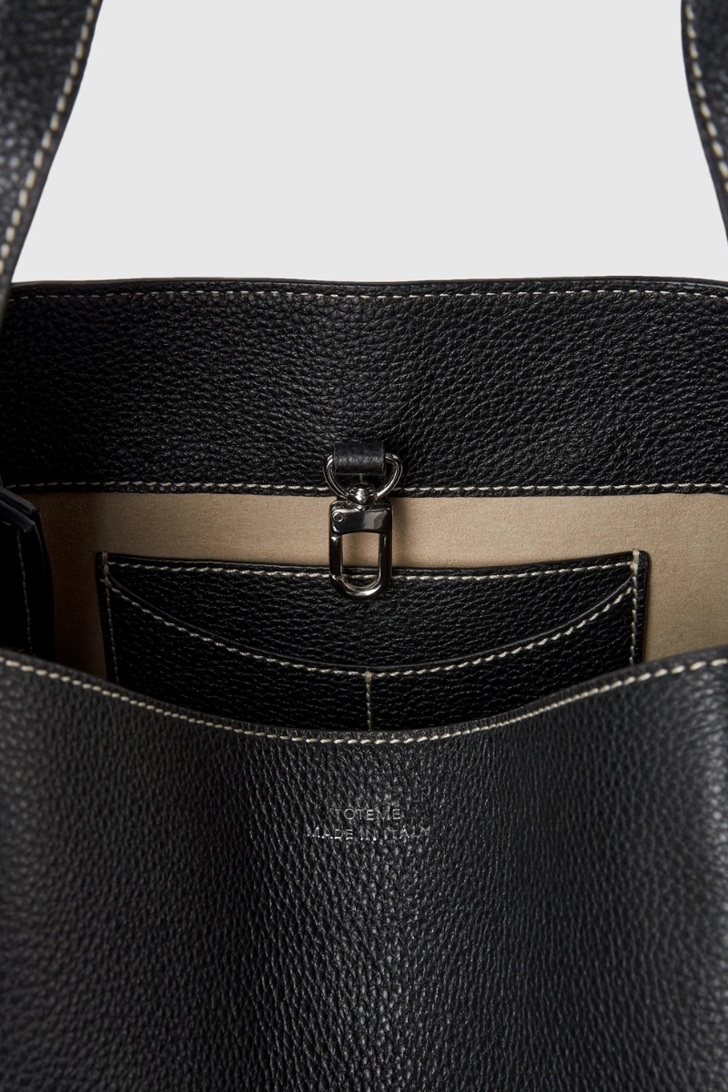 Grained-Leather Bucket Bag