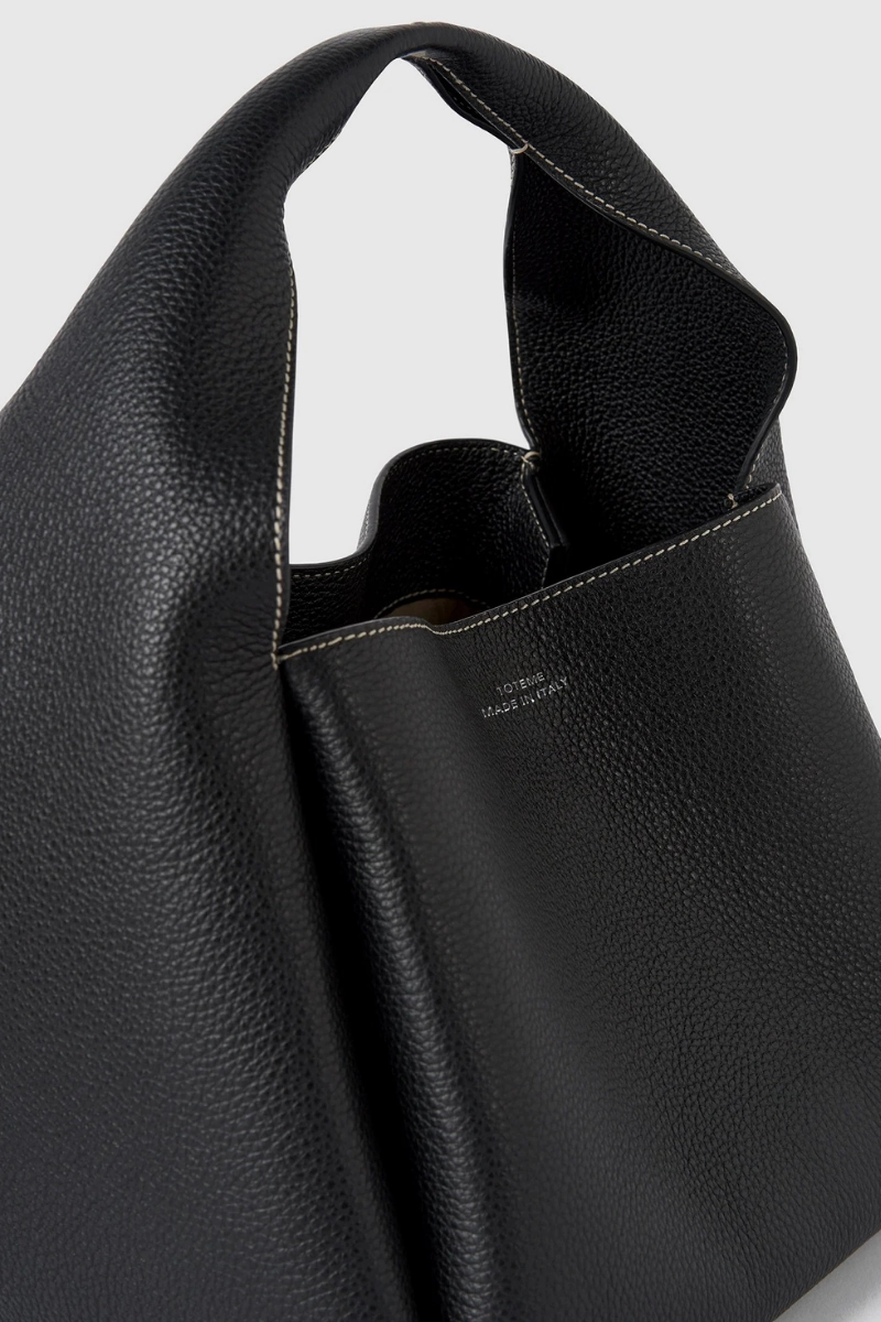 Grained-Leather Bucket Bag