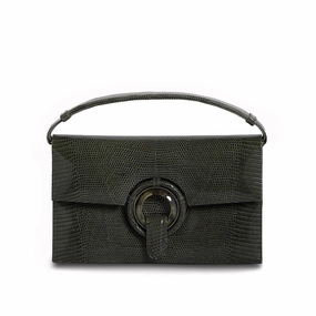 Grommet Handbag - Green Exotic Lizard