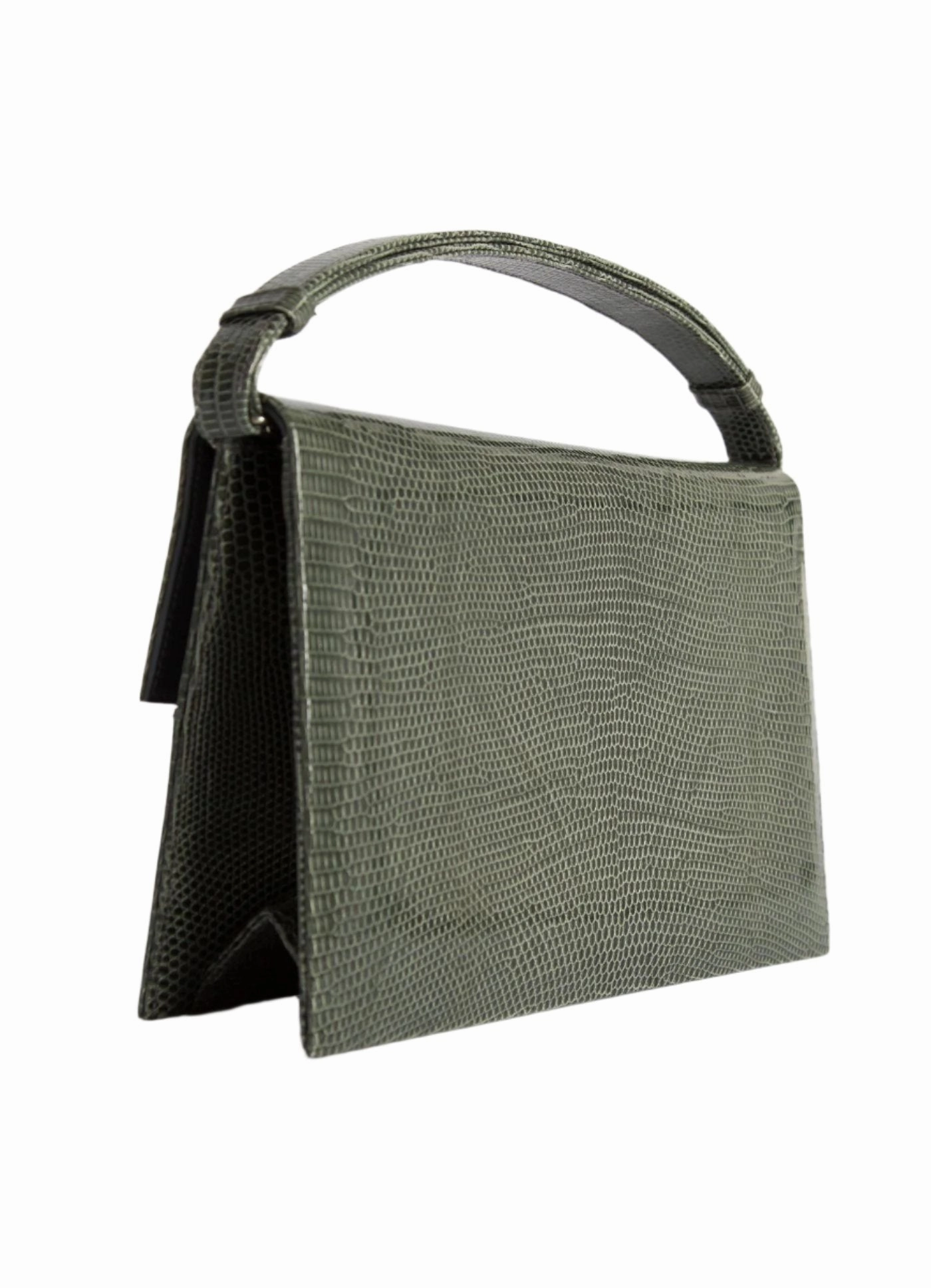 Grommet Handbag - Green Exotic Lizard