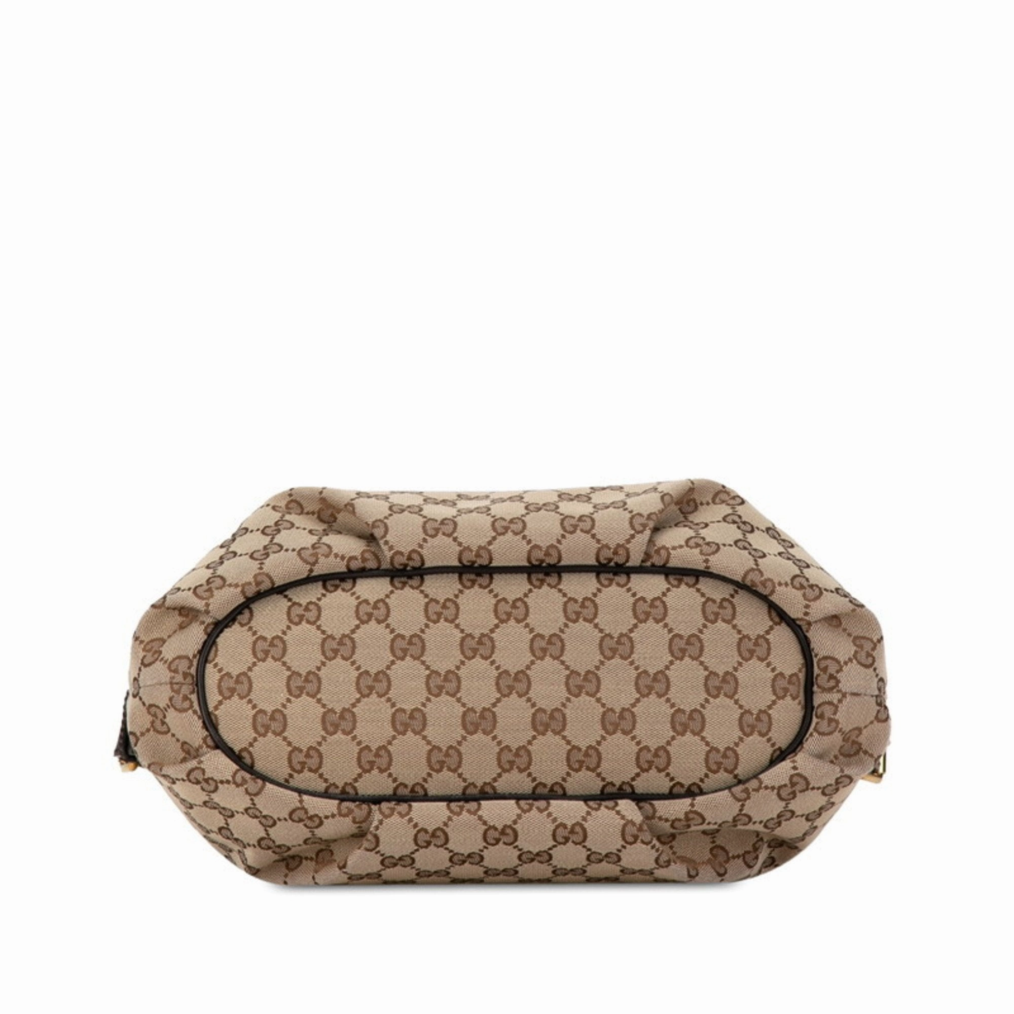 Gucci   Canvas Leather Shoulder Bag (Pre-Owned)