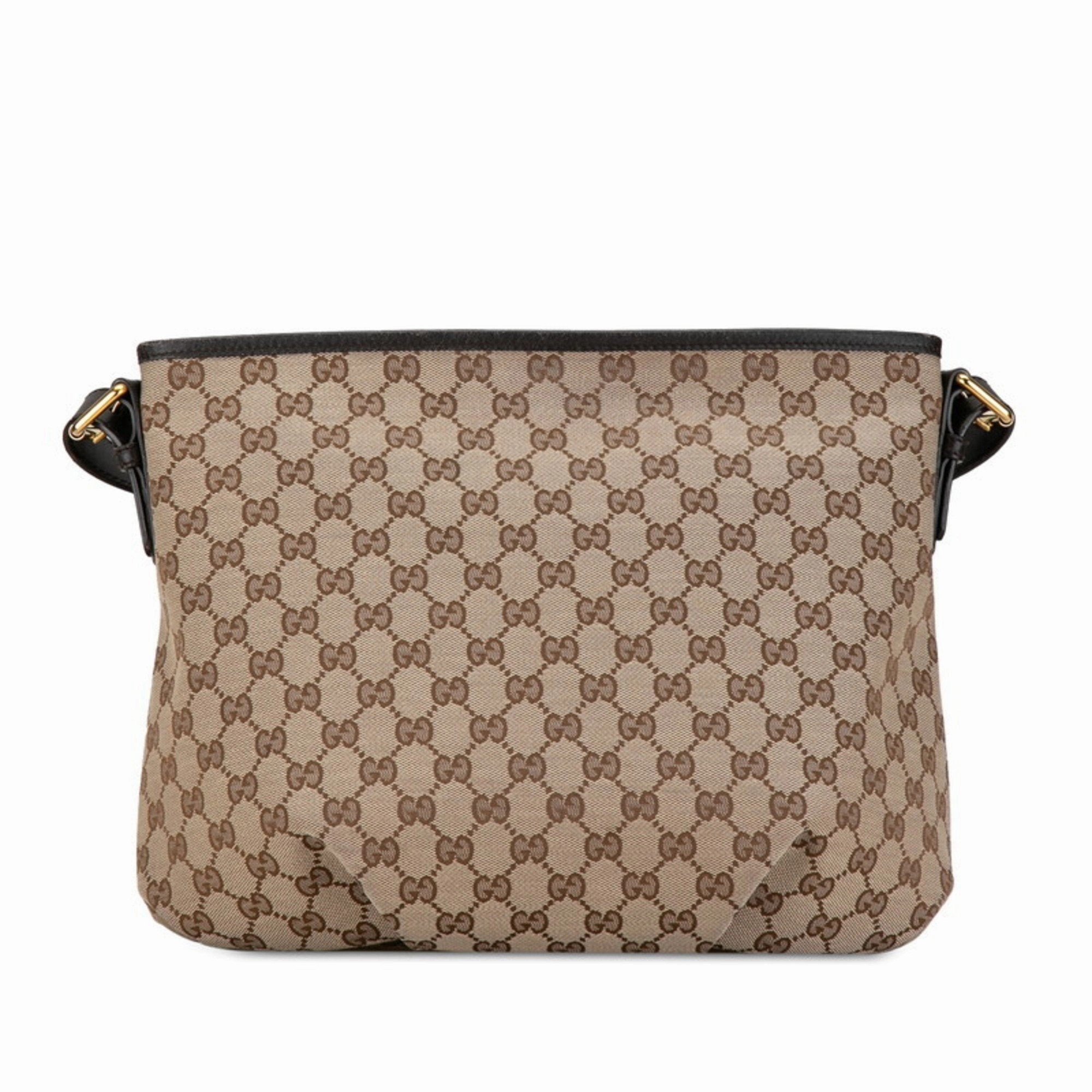 Gucci   Canvas Leather Shoulder Bag (Pre-Owned)