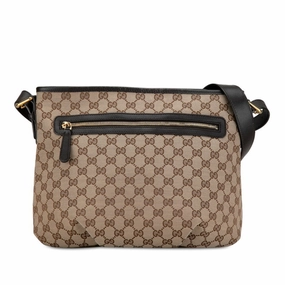 Gucci   Canvas Leather Shoulder Bag (Pre-Owned)