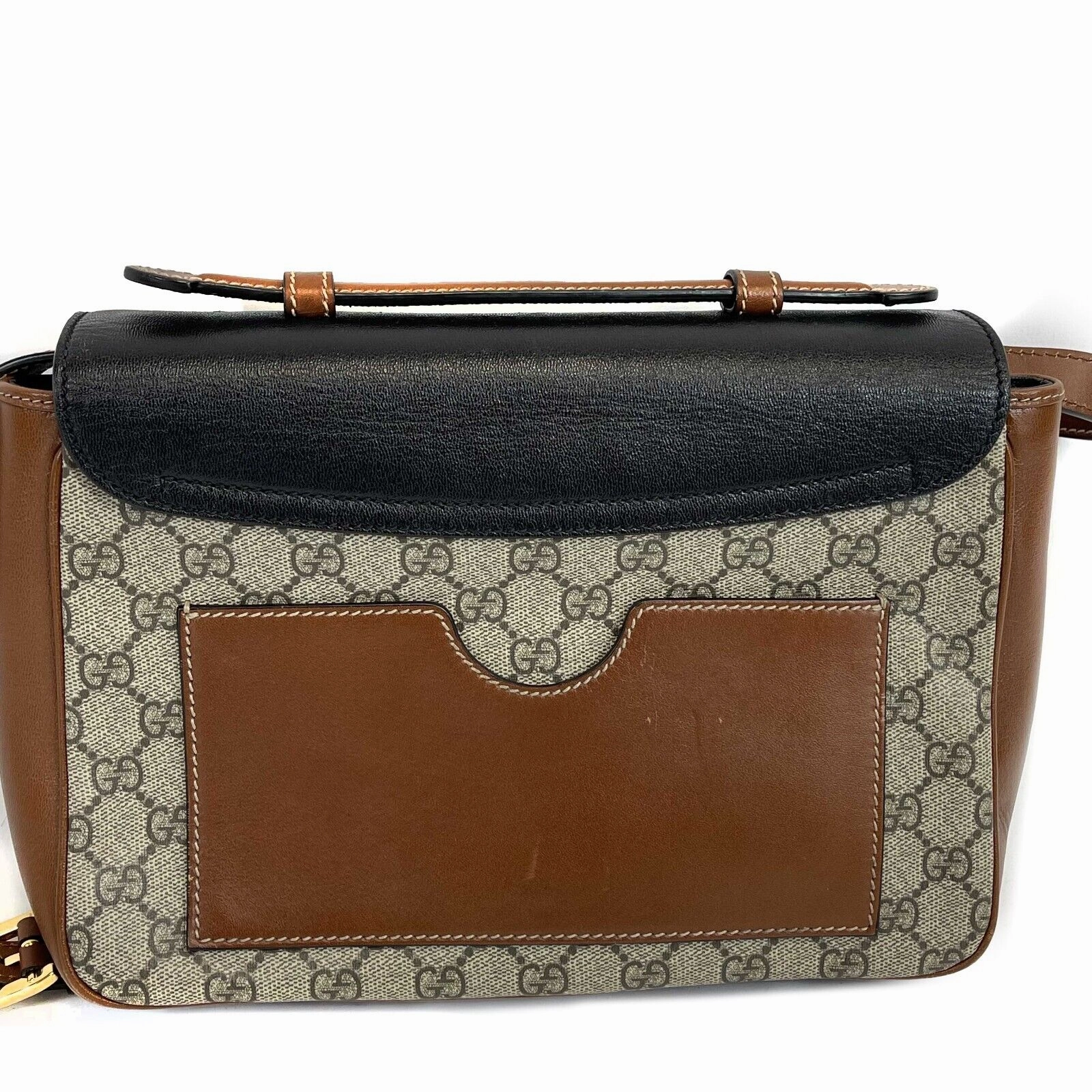 GUCCI - Padlock Mini Monogram Brown Top Handle - Crossbody / Shoulder Bag