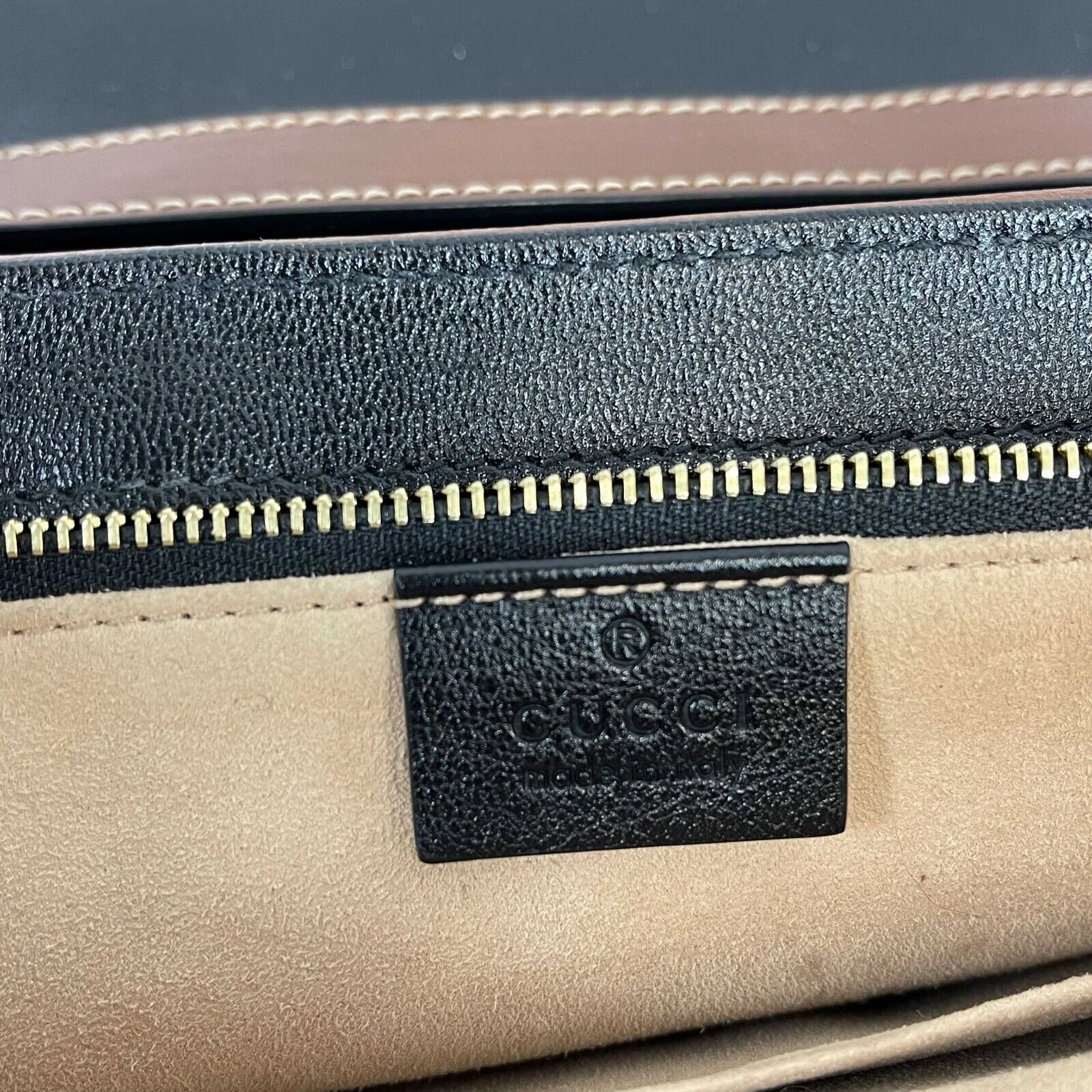 GUCCI - Padlock Mini Monogram Brown Top Handle - Crossbody / Shoulder Bag